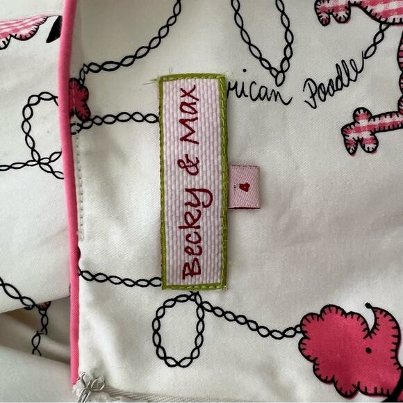 Vintage Becky + Max Pink White Poodle Dog Dress Size 4 - Picture 5 of 13